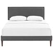 Modway Amaris Full Fabric Platform Bed with Squared Tapered Legs in Gray