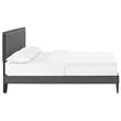 Modway Amaris Full Fabric Platform Bed with Squared Tapered Legs in Gray