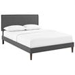Modway Amaris Full Fabric Platform Bed with Squared Tapered Legs in Gray