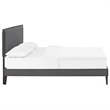 Modway Amaris Upholstered Queen Platform Bed Frame in Gray With Tapered Legs