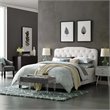 Modway Amelia Full Modern Style Faux Leather Bed in White Finish