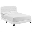 Modway Amelia Full Modern Style Faux Leather Bed in White Finish