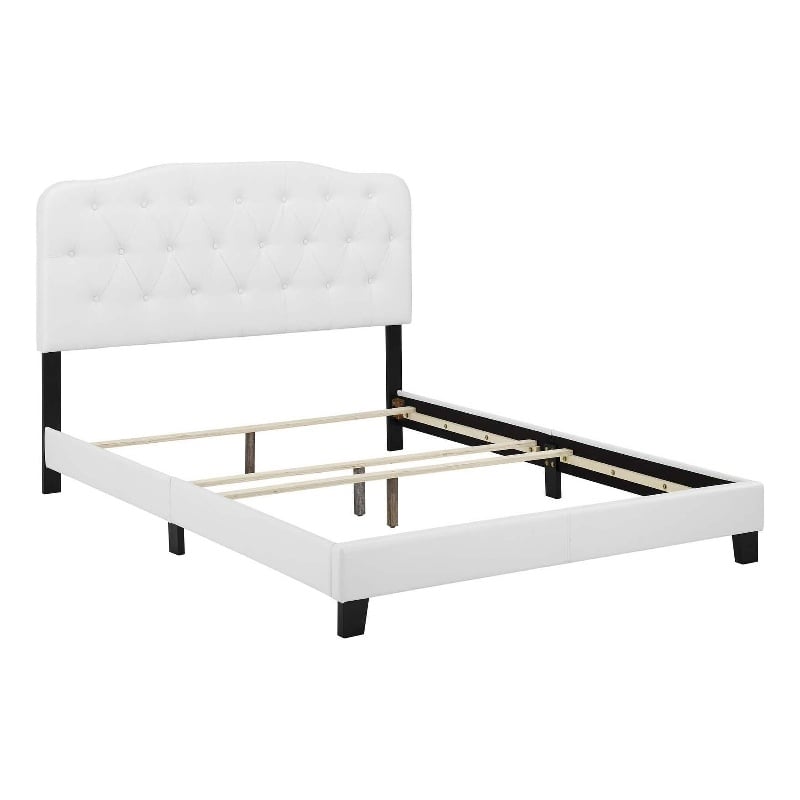 Modway Amelia King Modern Style Faux Leather Bed in White Finish