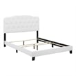 Modway Amelia King Modern Style Faux Leather Bed in White Finish