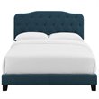 Modway Amelia Queen Upholstered Polyester Fabric Bed in Azure Blue Finish