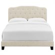 Modway Amelia King Upholstered Polyester Fabric Bed in Beige Finish