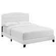 Modway Amelia Queen Upholstered Polyester Fabric Bed in White Finish