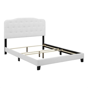 Modway Amelia King Upholstered Polyester Fabric Bed in White Finish