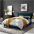 Modway Amira King Modern Upholstered Polyester Fabric Bed in Azure Blue