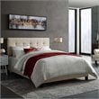 Modway Amira Queen Modern Upholstered Polyester Fabric Bed in Beige