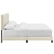 Modway Amira Queen Modern Upholstered Polyester Fabric Bed in Beige
