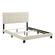 Modway Amira Queen Modern Upholstered Polyester Fabric Bed in Beige