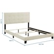 Modway Amira Queen Modern Upholstered Polyester Fabric Bed in Beige