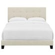 Modway Amira King Modern Upholstered Polyester Fabric Bed in Beige