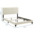 Modway Amira King Modern Upholstered Polyester Fabric Bed in Beige