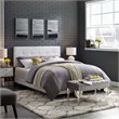 Modway Amira Full Modern Upholstered Polyester Fabric Bed in White
