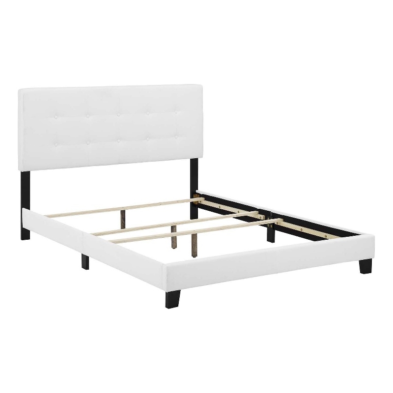Modway Amira Full Modern Upholstered Polyester Fabric Bed in White