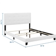 Modway Amira Full Modern Upholstered Polyester Fabric Bed in White