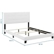 Modway Amira King Modern Upholstered Polyester Fabric Bed in White