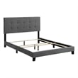 Modway Amira Full Modern Style Performance Velvet Bed in Gray