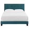 Modway Amira Full Modern Style Performance Velvet Bed in Sea Blue