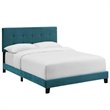Modway Amira Queen Modern Style Performance Velvet Bed in Sea Blue
