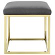 Modway Anticipate Velvet & Stainless Steel Ottoman in Gold and Gray
