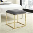 Modway Anticipate Velvet & Stainless Steel Ottoman in Gold and Gray