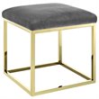 Modway Anticipate Velvet & Stainless Steel Ottoman in Gold and Gray