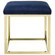 Modway Anticipate Velvet & Stainless Steel Ottoman in Gold and Navy