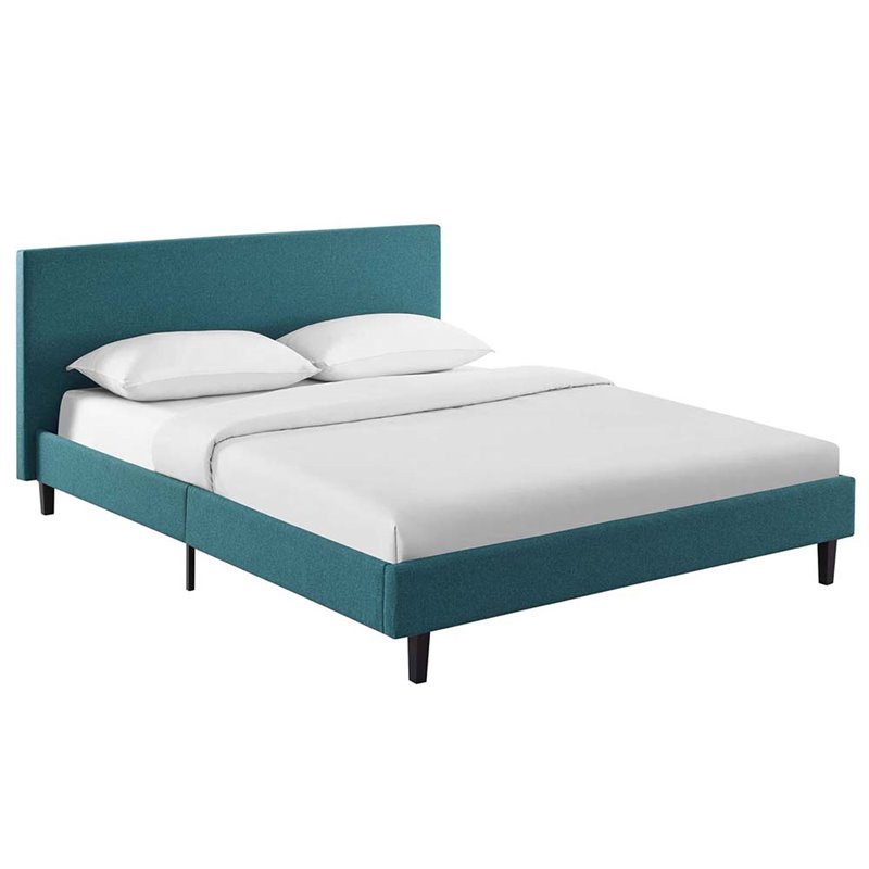 Modway Anya Upholstered Full Platform Bed in Teal Cymax Business