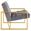 Modway Bequest Tufted Performance Velvet Armchair in Gray & Gold
