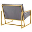 Modway Bequest Tufted Performance Velvet Armchair in Gray & Gold