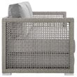 Modway Aura Modern Rattan & Fabric Outdoor Patio Loveseat in Gray