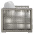 Modway Aura Modern Rattan & Fabric Outdoor Patio Loveseat in Gray White
