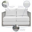 Modway Aura Modern Rattan & Fabric Outdoor Patio Loveseat in Gray White