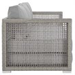Modway Aura Modern Rattan & Fabric Outdoor Patio Sofa in Gray