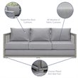 Modway Aura Modern Rattan & Fabric Outdoor Patio Sofa in Gray