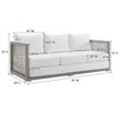 Modway Aura Modern Rattan & Fabric Outdoor Patio Sofa in Gray and White