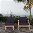 Modway Marina 2 Piece Patio Chair Set in Natural and Navy