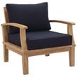 Modway Marina 2 Piece Patio Chair Set in Natural and Navy
