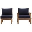 Modway Marina 2 Piece Patio Chair Set in Natural and Navy