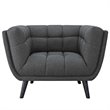 Modway Bestow 2-Piece Chic Luxe Modern Fabric Upholstered Sofa Set in Gray