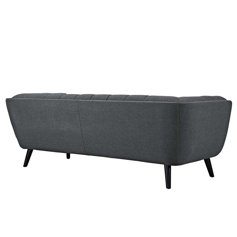 Modway Bestow 2-Piece Chic Luxe Modern Fabric Upholstered Sofa Set in Gray