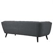 Modway Bestow 2-Piece Chic Luxe Modern Fabric Upholstered Sofa Set in Gray