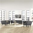 Modway Bestow 2-Piece Chic Luxe Modern Fabric Upholstered Sofa Set in Gray