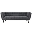 Modway Bestow 3-Piece Chic Luxe Modern Fabric Upholstered Sofa Set in Gray