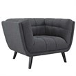 Modway Bestow 3-Piece Chic Luxe Modern Fabric Upholstered Sofa Set in Gray