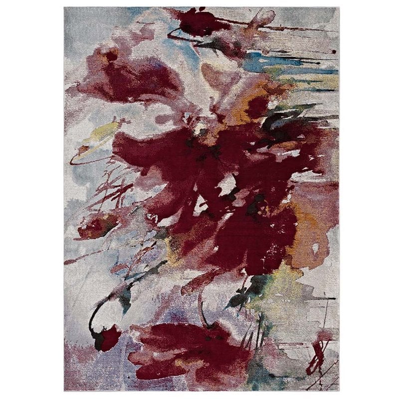Modway Blume 4' x 6' Abstract Floral Area Rug