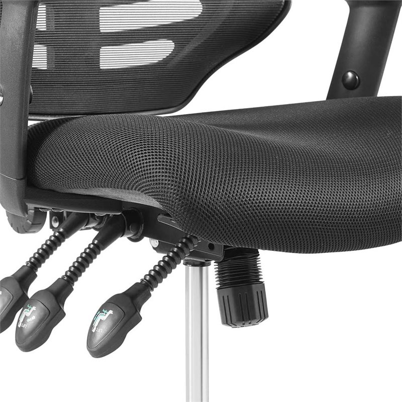 Modway Calibrate Adjustable Swivel Mesh Fabric Drafting Chair in Black